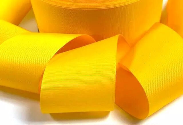 3" SUNSET YELLOW GOLD SOLID CHEER RIBBON - 5 YARDS