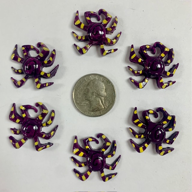 6PC HALLOWEEN SPOOKY SPIDER RESINS