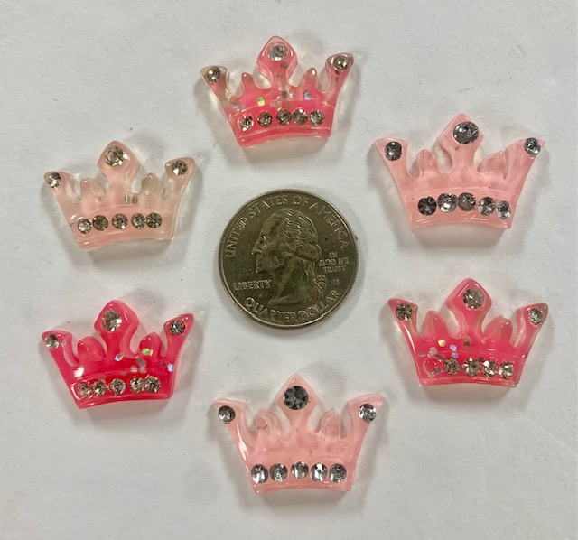 LAST 1 - 6 PC SET ASST PRINCESS TIARA BLING RESINS