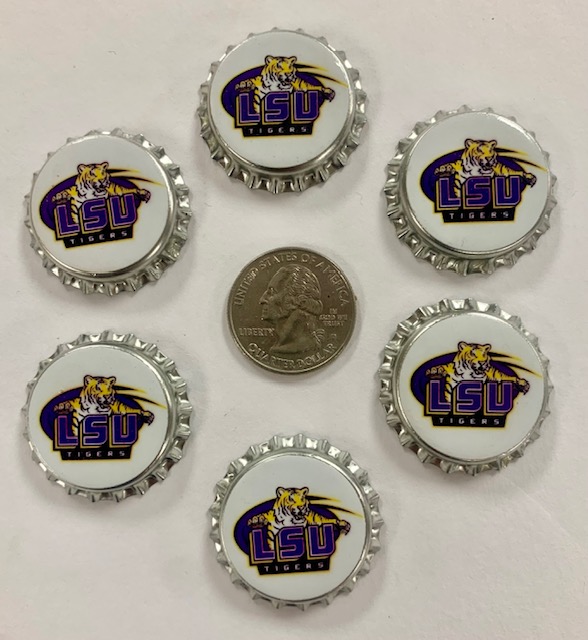 LAST 1 - 6PC LSU TIGERS  BOTTLE CAPS